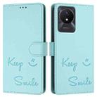 For vivo Y02A 4G / Y02 4G Smile Embossing RFID Leather Phone Case(Mint Green) - 3