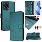 For vivo Y02A 4G / Y02 4G Smile Embossing RFID Leather Phone Case(Peacock Green) - 1