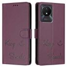 For vivo Y02A 4G / Y02 4G Smile Embossing RFID Leather Phone Case(Violet) - 3