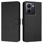 For vivo Y36 5G Global Smile Embossing RFID Leather Phone Case(Black) - 3