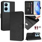 For vivo Y78+ 5G Global Smile Embossing RFID Leather Phone Case(Black) - 1