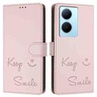 For vivo Y78 5G Global / V29 Lite Smile Embossing RFID Leather Phone Case(Pink) - 3