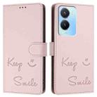 For vivo Y56 5G Global Smile Embossing RFID Leather Phone Case(Pink) - 3