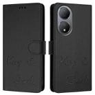 For vivo Y100 5G Global Smile Embossing RFID Leather Phone Case(Black) - 3