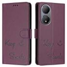 For vivo Y100 5G Global Smile Embossing RFID Leather Phone Case(Violet) - 3