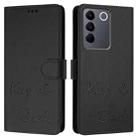 For vivo V27 5G Global Smile Embossing RFID Leather Phone Case(Black) - 3