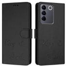 For vivo T2 4G Global Smile Embossing RFID Leather Phone Case(Black) - 3