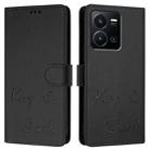 For vivo Y22S 4G Global Smile Embossing RFID Leather Phone Case(Black) - 3