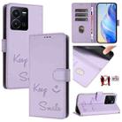 For vivo Y77 5G Global / Y77E 5G Smile Embossing RFID Leather Phone Case(Light Purple) - 1