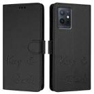 For vivo Y55S 2023 5G Smile Embossing RFID Leather Phone Case(Black) - 3