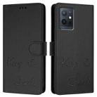 For vivo Y55 5G Global Smile Embossing RFID Leather Phone Case(Black) - 3