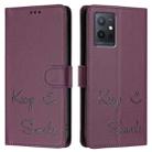 For vivo iQOO U5E 5G / Y30 5G Smile Embossing RFID Leather Phone Case(Violet) - 3