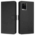 For vivo Y33S 4G Global Smile Embossing RFID Leather Phone Case(Black) - 3