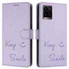 For vivo Y21 2021 / Y21S / Y21T Smile Embossing RFID Leather Phone Case(Light Purple) - 3