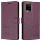 For vivo Y21 2021 / Y21S / Y21T Smile Embossing RFID Leather Phone Case(Violet) - 3