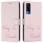 For vivo Y51 2020 India Smile Embossing RFID Leather Phone Case(Pink) - 3