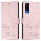 For vivo Y31 4G 2021 India Smile Embossing RFID Leather Phone Case(Pink) - 3