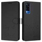 For vivo Y31 4G 2021 India Smile Embossing RFID Leather Phone Case(Black) - 3