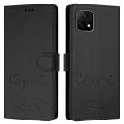 For vivo Y52S 5G / iQOO U3 Smile Embossing RFID Leather Phone Case(Black) - 3