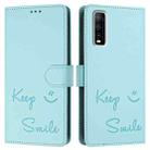 For vivo Y70S Smile Embossing RFID Leather Phone Case(Mint Green) - 3