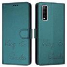 For vivo Y70S Smile Embossing RFID Leather Phone Case(Peacock Green) - 3