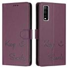 For vivo Y70S Smile Embossing RFID Leather Phone Case(Violet) - 3