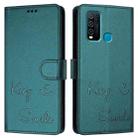 For vivo Y30 4G Global  Smile Embossing RFID Leather Phone Case(Peacock Green) - 3