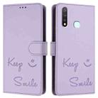 For vivo Y19 / U3 / Y5S / Z5i / U20 Smile Embossing RFID Leather Phone Case(Light Purple) - 3