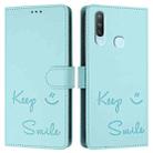 For vivo Y17 / Y15 / Y12 / Y11 Smile Embossing RFID Leather Phone Case(Mint Green) - 3