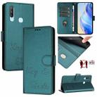 For vivo Y17 / Y15 / Y12 / Y11 Smile Embossing RFID Leather Phone Case(Peacock Green) - 1