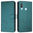 For vivo Y17 / Y15 / Y12 / Y11 Smile Embossing RFID Leather Phone Case(Peacock Green) - 3