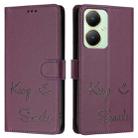 For vivo Y27 4G 2023 Global Smile Embossing RFID Leather Phone Case(Violet) - 3