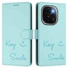 For vivo iQOO Z9s Pro 5G India Smile Embossing RFID Leather Phone Case(Mint Green) - 3