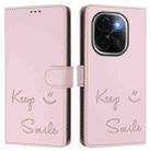 For vivo iQOO Z9s Pro 5G India Smile Embossing RFID Leather Phone Case(Pink) - 3