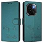 For vivo iQOO Z9s Pro 5G India Smile Embossing RFID Leather Phone Case(Peacock Green) - 3