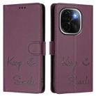 For vivo iQOO Z9s Pro 5G India Smile Embossing RFID Leather Phone Case(Violet) - 3