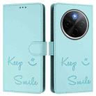 For vivo Y300 Pro Smile Embossing RFID Leather Phone Case(Mint Green) - 3