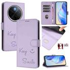 For vivo Y300 Pro Smile Embossing RFID Leather Phone Case(Light Purple) - 1