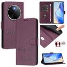 For vivo Y300 Pro Smile Embossing RFID Leather Phone Case(Violet) - 1