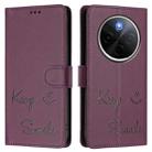 For vivo Y300 Pro Smile Embossing RFID Leather Phone Case(Violet) - 3