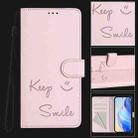 For vivo S20 5G Smile Embossing RFID Leather Phone Case(Pink) - 2