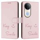 For vivo S20 5G Smile Embossing RFID Leather Phone Case(Pink) - 3