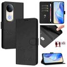For vivo S20 5G Smile Embossing RFID Leather Phone Case(Black) - 1