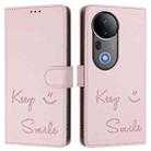 For vivo S20 Pro 5G Smile Embossing RFID Leather Phone Case(Pink) - 3