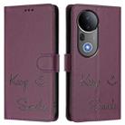 For vivo S20 Pro 5G Smile Embossing RFID Leather Phone Case(Violet) - 3