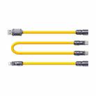 WK WDC-20 Mecha Series Silicone 1.4m 65W 4-in-1 Fast Charging Data Cable(Yellow) - 1