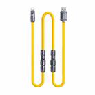 WK WDC-20 Mecha Series Silicone 1.4m 65W 4-in-1 Fast Charging Data Cable(Yellow) - 2