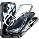 For iPhone 16 Tempered Glass MagSafe Phone Case(Black Grey) - 1