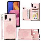 For Xiaomi Redmi Note 7 Mandala Embossed PU + TPU Case with Holder & Card Slots & Photo Frame & Strap(Rose Gold) - 1