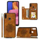 For Xiaomi Redmi Note 7 Mandala Embossed PU + TPU Case with Holder & Card Slots & Photo Frame & Strap(Brown) - 1